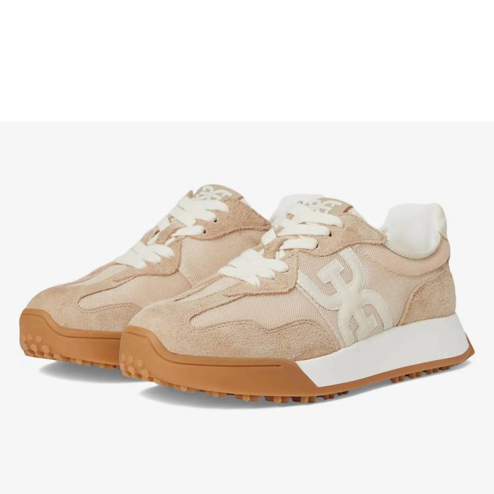 NEW SAM EDELMAN women's langley lace up sneaker in tan BNIB